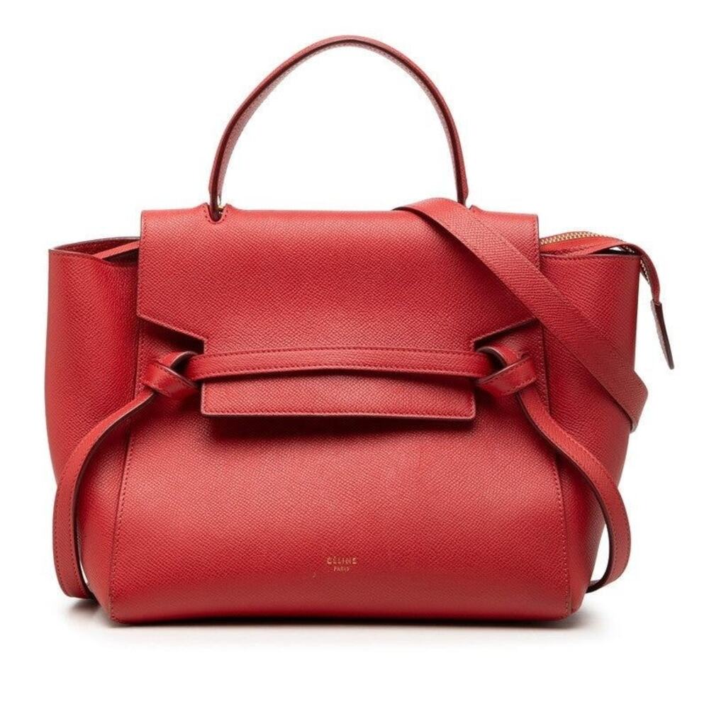 Celine Belt Bag Micro Handbag Red Leather